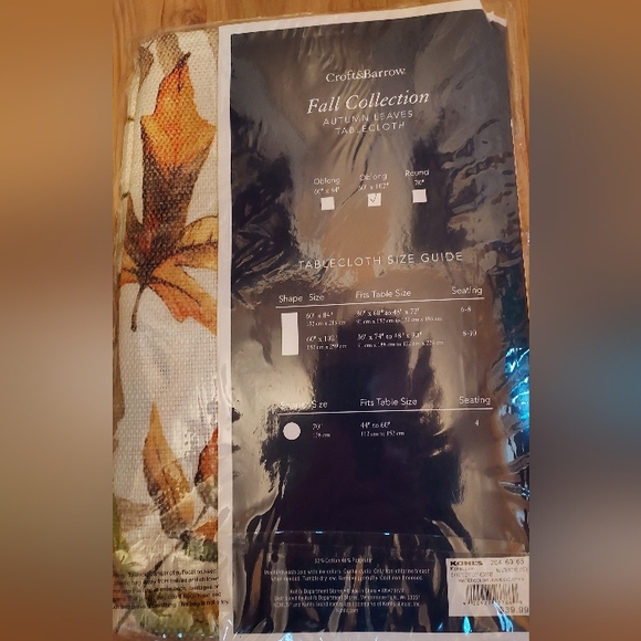 Croft And Barrow Fall Collection Autumn Leaves Tablecloth New Oblong 60x102 - Picture 4 of 6